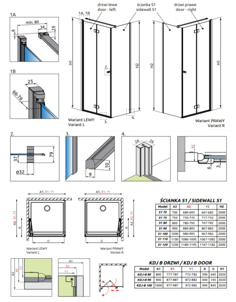 Wpisz KOD: PROMO - 10% Radaway Essenza New KDJ-B drzwi prysznicowe 100 cm prawe chrom/szkło przezroczyste 1385083-01-01R