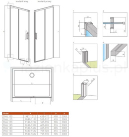 Wpisz KOD: PROMO - 10% Radaway Essenza Pro Black PDD kabina prysznicowa część lewa 80x80 cm półokrągła 10095080-54-01L