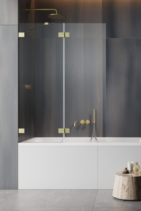 Wpisz KOD: PROMO - 10% Radaway Essenza Pro Brushed Copper PND II parawan nawannowy 100 cm lewy miedź szczotkowana/szkło przezroczyste 10102100-93-01L