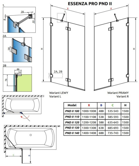 Wpisz KOD: PROMO - 10% Radaway Essenza Pro Brushed Copper PND II parawan nawannowy 100 cm prawy miedź szczotkowana/szkło przezroczyste 10102100-93-01R