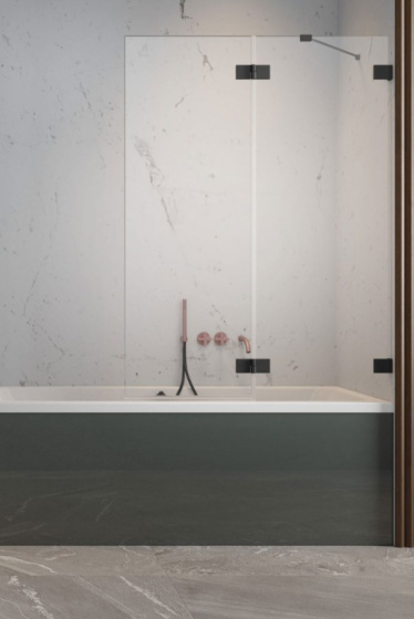 Radaway Essenza Pro Brushed Gold PND II parawan nawannowy 100 cm prawy złoty szczotkowany/szkło przezroczyste 10102100-99-01R