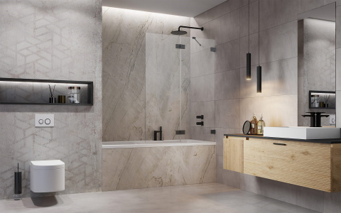 Radaway Essenza Pro Brushed Gunmetal PND II parawan nawannowy 100 cm prawy gunmetal szczotkowany/szkło przezrocz 10102100-92-01R