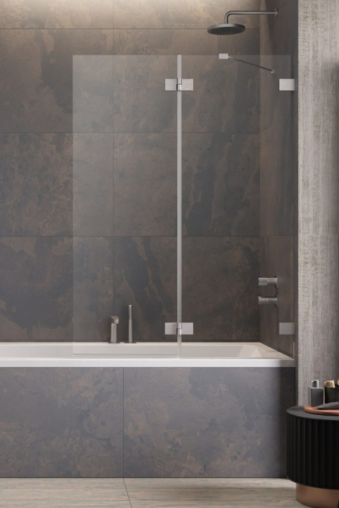 Radaway Essenza Pro Brushed Nickel PND II parawan nawannowy 100 cm 2-częściowy szczotkowany/szkło przezroczyste 10102100-91-01R