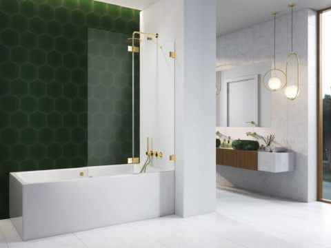 Radaway Essenza Pro Gold PND II parawan nawannowy 100 cm prawy złoty/szkło przezroczyste 10102100-09-01R