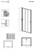 Radaway Evo DW drzwi prysznicowe 95 cm chrom/szkło przezroczyste 335095-01-01