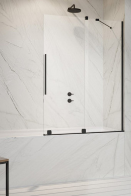 Wpisz KOD: PROMO - 10% Radaway Furo Black PND II parawan nawannowy 130 cm lewy czarny mat/szkło przezroczyste 10109688-54-01L/10112644-01-01