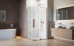 Wpisz KOD: PROMO - 10% Radaway Furo Brushed Copper KDD kabina prysznicowa część lewa 100x100 cm kwadratowa 10105100-93-01L