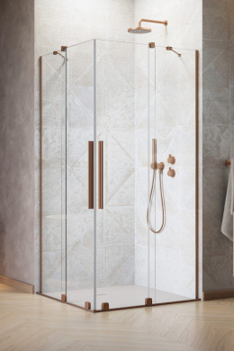 Wpisz KOD: PROMO - 10% Radaway Furo Brushed Copper KDD kabina prysznicowa część prawa 100x100 cm kwadratowa 10105100-93-01R