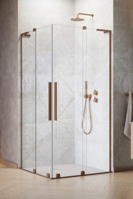 Wpisz KOD: PROMO - 10% Radaway Furo Brushed Copper KDD kabina prysznicowa część prawa 90x90 cm kwadratowa 10105090-93-01R