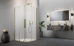 Wpisz KOD: PROMO - 10% Radaway Furo Brushed Gold KDD kabina prysznicowa część lewa 100x100 cm kwadratowa 10105100-99-01L