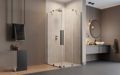 Wpisz KOD: PROMO - 10% Radaway Furo Brushed Gunmetal KDD kabina prysznicowa część lewa 90x90 cm gunmetal szczotkowany/szkło przezroczys 10105090-92-01L