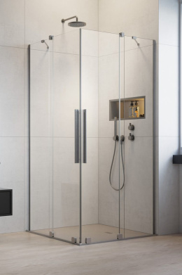 Wpisz KOD: PROMO - 10% Radaway Furo Brushed Nickel KDD kabina prysznicowa część prawa 110x110 cm nikiel szczotkowa/szkło przezroczy 10105110-91-01R