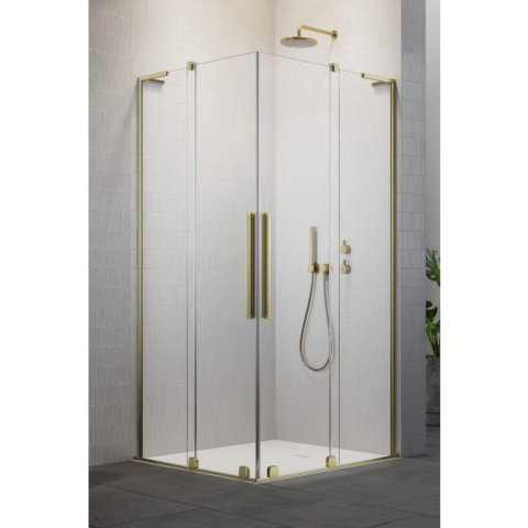 Wpisz KOD: PROMO - 10% Radaway Furo SL Brushed Gold KDD kabina prysznicowa część lewa 80x80 cm kwadratowa 10305080-99-01L