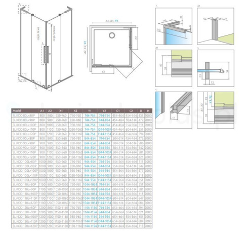 Wpisz KOD: PROMO - 10% Radaway Furo SL Brushed Gold KDD kabina prysznicowa część prawa 100x100 cm kwadratowa 10305100-99-01R