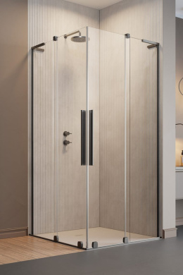 Wpisz KOD: PROMO - 10% Radaway Furo SL Brushed Gunmetal KDD kabina prysznicowa część lewa 80x80 cm gunmetal szczotkowa/szkło przezroczy10305080-92-01L