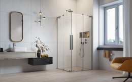 Wpisz KOD: PROMO - 10% Radaway Furo SL KDD kabina prysznicowa część prawa 90x90 cm kwadratowa nikiel szczotkowany/szkło przezroczyste 10305090-91-01R