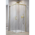 Wpisz KOD: PROMO - 10% Radaway Idea 8 Brushed Gold KDD kabina prysznicowa część lewa 110 cm złoty szczotkowany/szkło przezroczyste 10370110-99-01L
