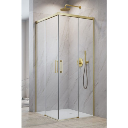 Wpisz KOD: PROMO - 10% Radaway Idea 8 Brushed Gold KDD kabina prysznicowa część prawa 90x90 cm kwadratow złoty szczotko/szkło przezrocz 10370090-99-01R