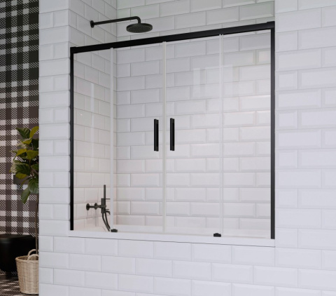 Wpisz KOD: PROMO - 10% Radaway Idea Black PN DWD parawan nawannowy 170 cm czarny mat/szkło przezroczyste 10004170-54-01