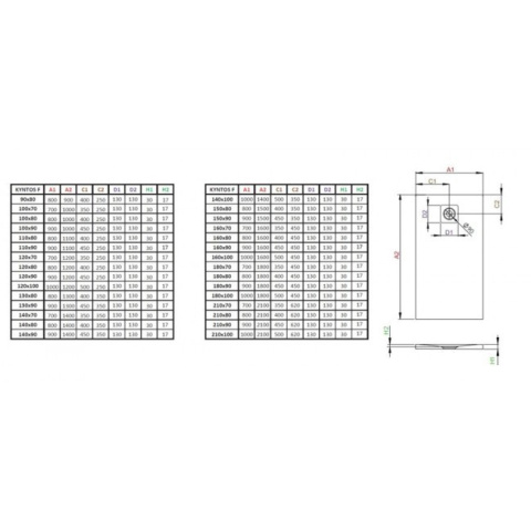 Wpisz KOD: PROMO - 10% Radaway Kyntos F brodzik prostokątny 180x100 cm antracyt HKF180100-64