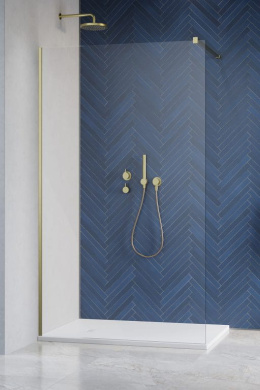 Wpisz KOD: PROMO - 10% Radaway Modo New Brushed Gold II ścianka prysznicowa walk-in 130 cm złoty szczotkowany/szkło przezroczyste 389134-99-01