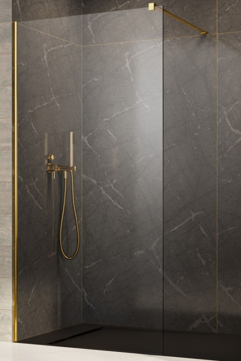 Wpisz KOD: PROMO - 10% Radaway Modo New II Gold Walk-In ścianka 130 cm złoty połysk/szkło przezroczyste 389134-09-01