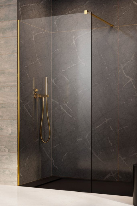 Wpisz KOD: PROMO - 10% Radaway Modo New II Gold Walk-In ścianka 140 cm złoty połysk/szkło przezroczyste 389144-09-01