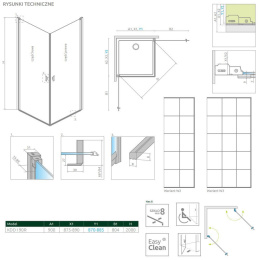 Radaway Nes 8 Black KDD I drzwi prysznicowe 90 cm prawe czarny mat/szkło Factory 10071090-54-55R