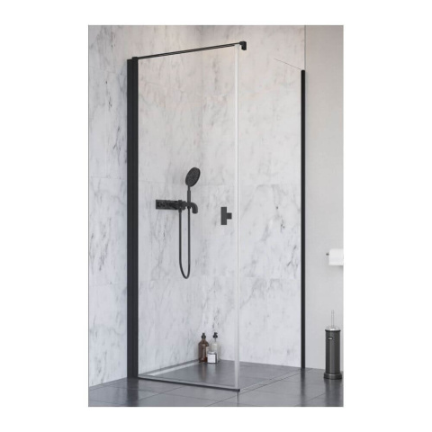 Radaway Nes 8 Black KDJ I drzwi prysznicowe 100 cm lewe czarny mat/szkło przezroczyste 10072100-54-01L