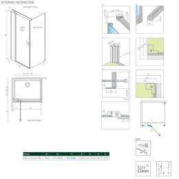 Radaway Nes 8 Black KDJ II drzwi prysznicowe 90 cm lewe czarny mat/szkło przezroczyste 10086090-54-01L
