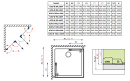 Radaway Nes 8 KDD B drzwi prysznicowe 80 cm prawe czarny mat/szkło przezroczyste 10074080-54-01R