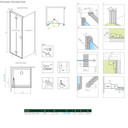 Radaway Nes 8 KDJ B drzwi prysznicowe 80 cm lewe chrom/szkło przezroczyste 10075080-01-01L