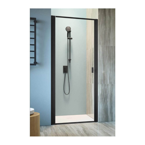 Radaway Nes Black DWJ I drzwi prysznicowe 80 cm lewe czarny mat/szkło Frame 10026080-54-56L