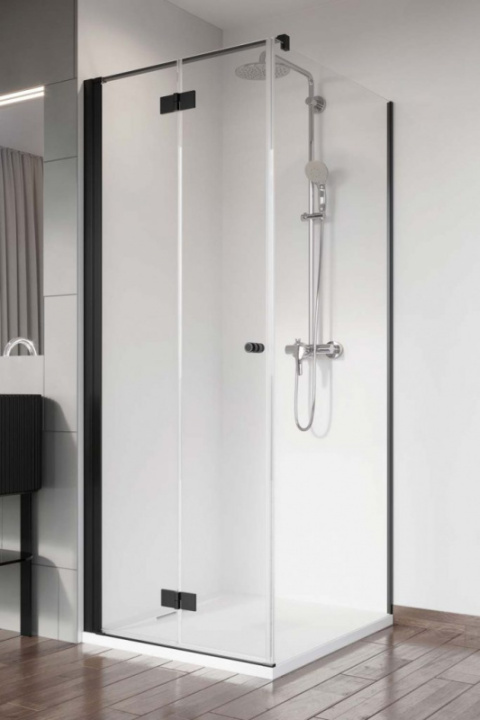 Radaway Nes Black KDJ B drzwi prysznicowe 90 cm lewe czarny mat/szkło przezroczyste 10025090-54-01L