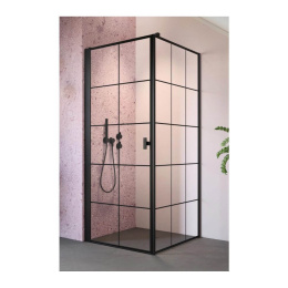 Radaway Nes Black KDJ I Factory drzwi prysznicowe 80 cm lewe czarny mat/szkło Factory 10022080-54-55L