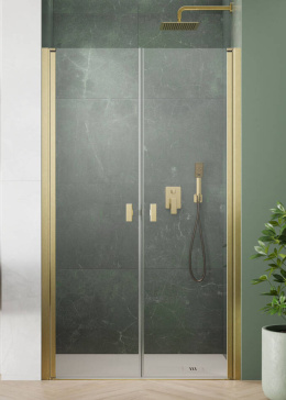 Radaway Nes Brushed Gold DWD I drzwi prysznicowe 100 cm uchylne złoty szczotkowany/szkło przezroczyste 10027100-99-01