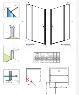 Radaway Nes Brushed Gold DWJ II drzwi wnękowe 100 cm prawe złoty szczotkowany/szkło przezroczyste 10036100-99-01R