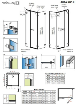 Wpisz KOD: PROMO - 10% Radaway Arta KDS II ścianka prysznicowa 61,5 cm chrom+/szkło przezroczyste 1386106-03-01