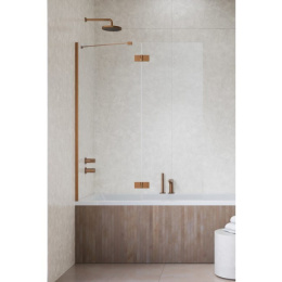 Wpisz KOD: PROMO - 10% Radaway Essenza Brushed Copper PND II parawan nawannowy 100 cm 2-częściowy miedź szczotkowana/szkło przezroczys 110002100-93-01L