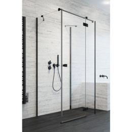 Wpisz KOD: PROMO - 10% Radaway Essenza New Black KDJ+S drzwi prysznicowe 100 cm lewe czarny mat/szkło przezroczyste 1385022-54-01L