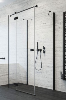 Wpisz KOD: PROMO - 10% Radaway Essenza New Black KDJ+S drzwi prysznicowe 80 cm lewe czarny mat/szkło przezroczyste 1385021-54-01L
