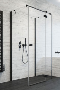 Wpisz KOD: PROMO - 10% Radaway Essenza New Black KDJ+S drzwi prysznicowe 80 cm prawe czarny mat/szkło przezroczyste 1385021-54-01R