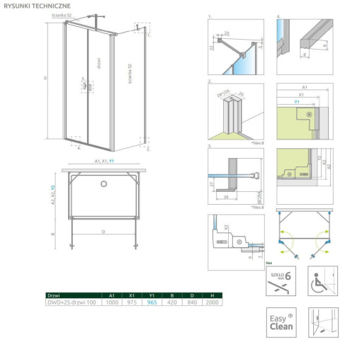 Radaway Essenza Pro DWJ drzwi prysznicowe 80 cm wnękowe prawe chrom/szkło przezroczyste 10099080-01-01R