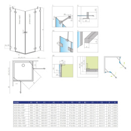 Radaway Essenza Pro KDD kabina prysznicowa część prawa 90x90 cm kwadratowa 10096090-01-01R