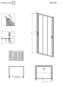 Radaway Evo DW+S drzwi prysznicowe 85 cm chrom/szkło przezroczyste 335085-01-01