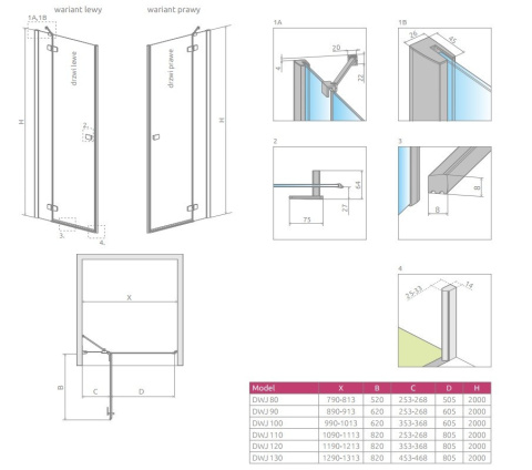 Wpisz KOD: PROMO - 10% Radaway Fuenta New drzwi prysznicowe 100 cm uchylne chrom połysk/szkło przezroczyste 384014-01-01L