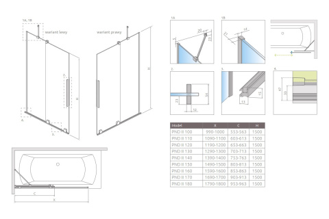 Wpisz KOD: PROMO - 10% Radaway Furo Black PND II parawan nawannowy 100 cm prawy czarny mat/szkło przezroczyste 10109538-54-01R/10112494-01-01
