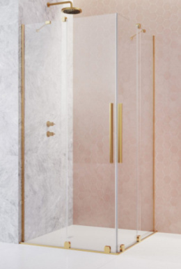 Wpisz KOD: PROMO - 10% Radaway Furo Brushed Gold KDD kabina prysznicowa część lewa 80x80 cm kwadratowa 10105080-99-01L