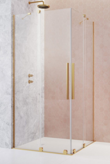 Wpisz KOD: PROMO - 10% Radaway Furo Brushed Gold KDD kabina prysznicowa część lewa 80x80 cm kwadratowa 10105080-99-01L