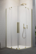 Wpisz KOD: PROMO - 10% Radaway Furo Brushed Gold KDD kabina prysznicowa część prawa 80x80 cm kwadratowa 10105080-99-01R